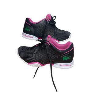 LACOSTE Women's Size 6.5 Sneaker Black Shoe Pickleball Sport Running